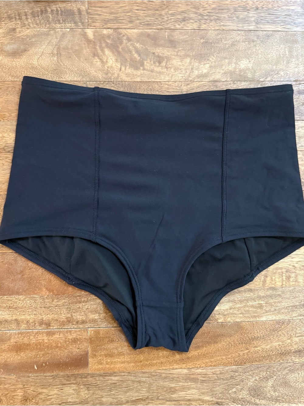 JCrew High-Waist Seamed Black Swim Boyshort Swim Bottoms